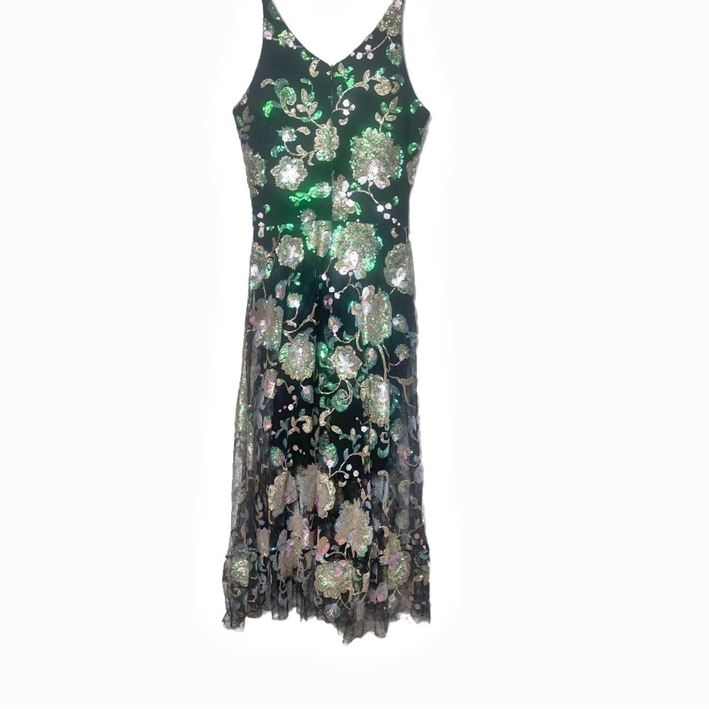 Dress The population Sequin Embroidered Floral Midi Black Dress S - Picture 9 of 10